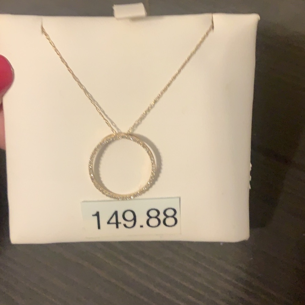 Open Circle Diamond Necklace
